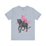 Warrior Monkey & Panther – Bold Tribal-Inspired T-Shirt, Fierce Jungle Duo Graphic Tee, Bold Animal Print Shirt