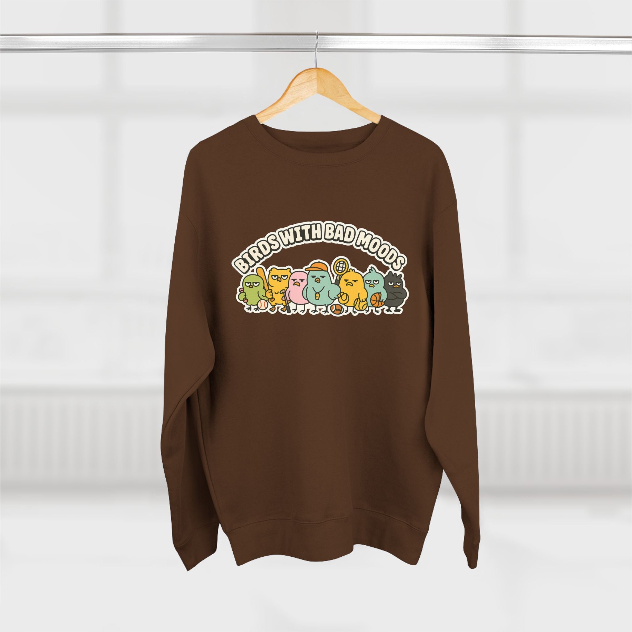 Cute Bird Mood Unisex Sweatshirt, Funny Gift for Animal Lovers, Cozy Crewneck for Everyday Wear, Perfect for Birthdays, Holidays