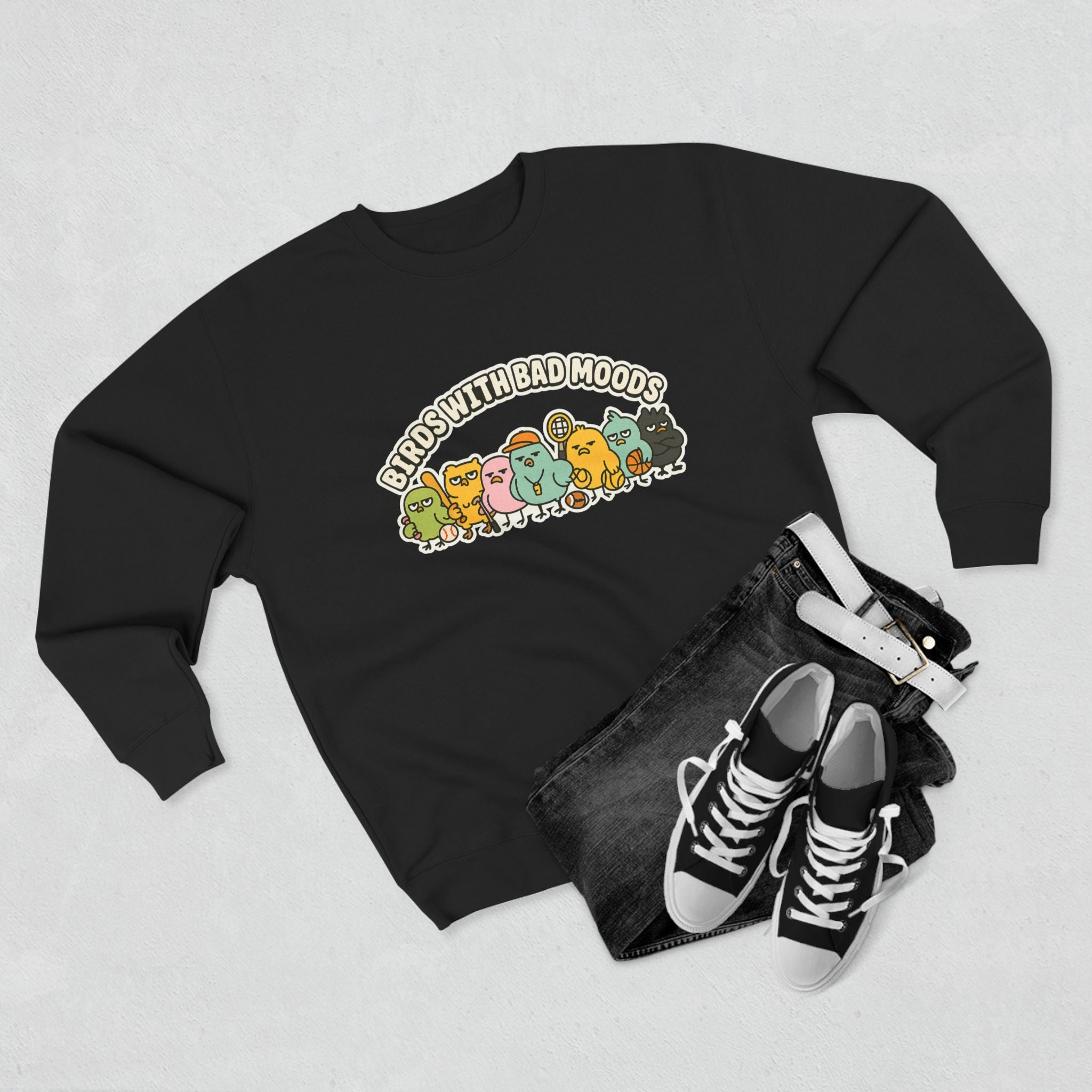 Cute Bird Mood Unisex Sweatshirt, Funny Gift for Animal Lovers, Cozy Crewneck for Everyday Wear, Perfect for Birthdays, Holidays
