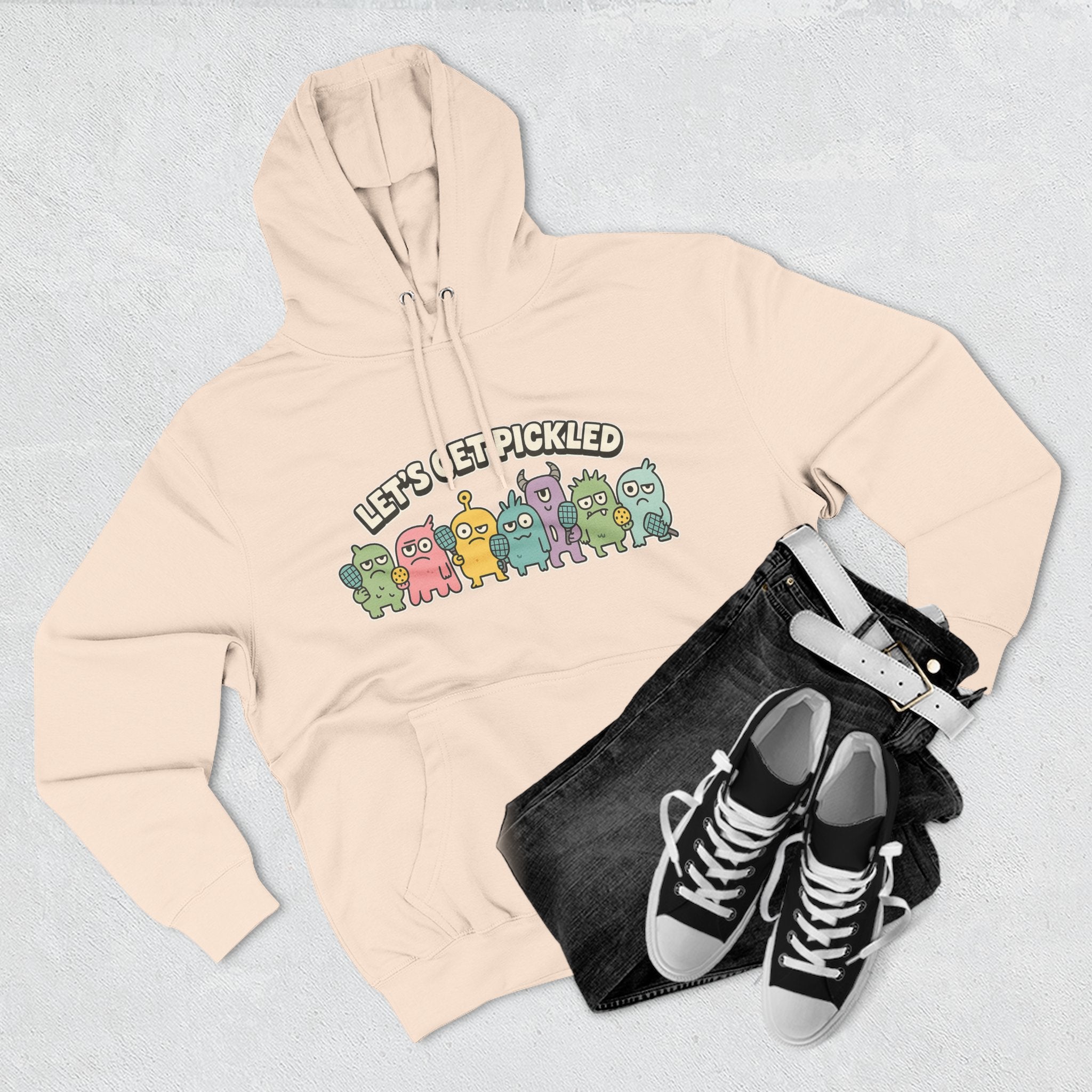 Let's get pickled Adorable Fleece Hoodie, Cozy Sweatshirt, Relaxed Apparel, Gift for Friends, Casual Wear, Summer Vibes, Chill Hoodie