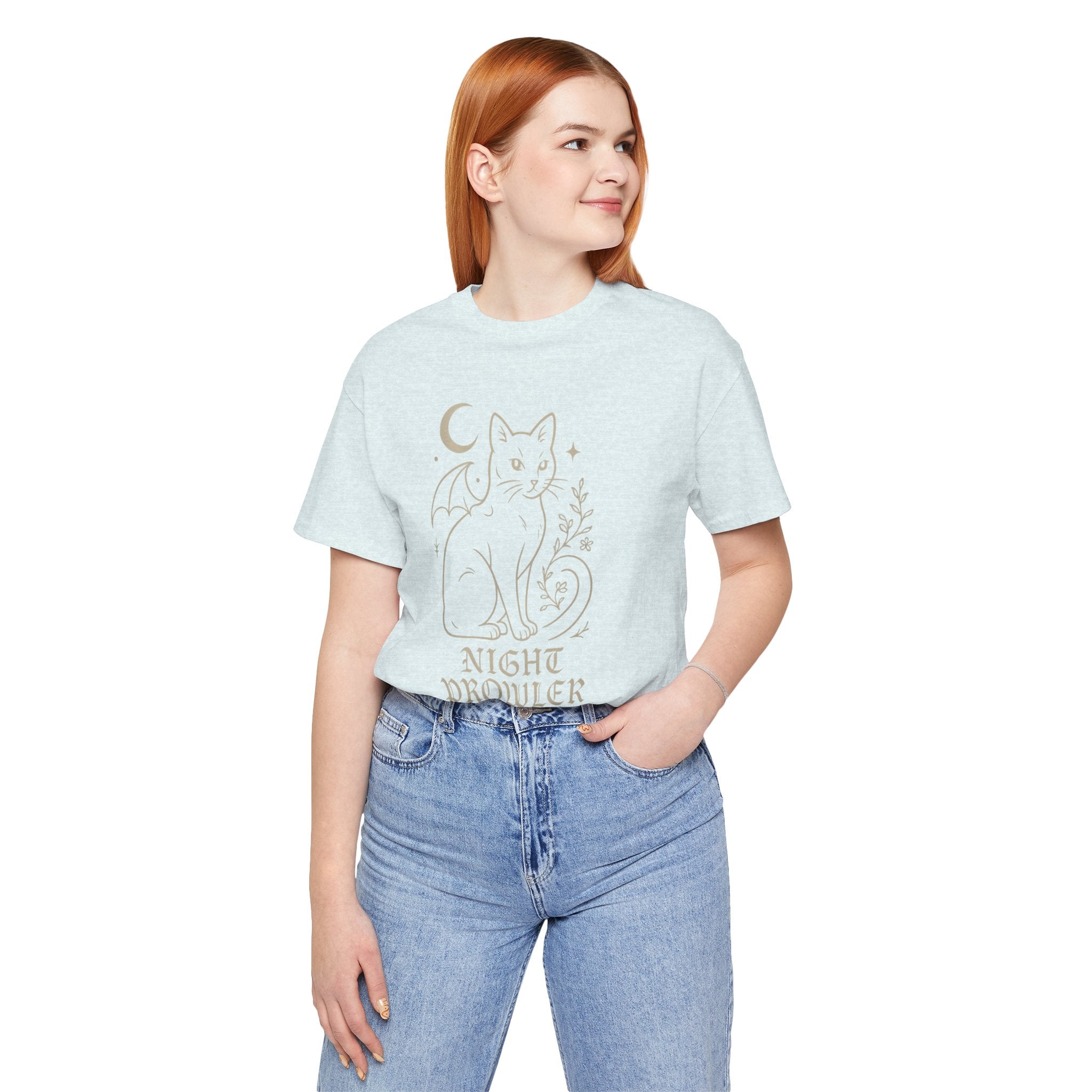Night Prowler Cat Tee, Cozy TShirt, Gift for Pet Owners, Trending Cute Animal Top, Cute Reptile Tshirt
