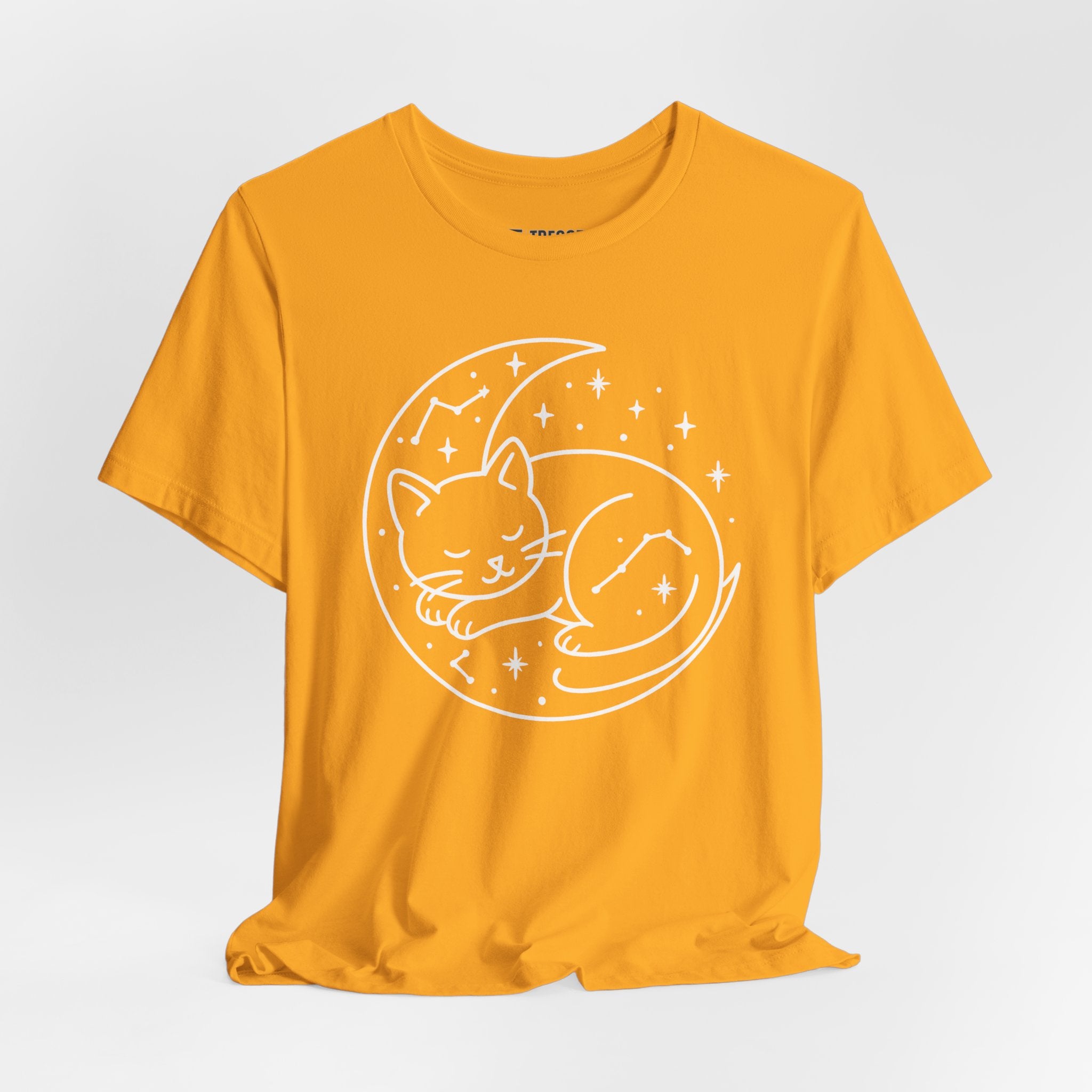Cozy Cat Moon T-Shirt - Relaxed Tee for Cat Lovers, Perfect Gift for Birthdays, Holidays, or Casual Wear, Soft Cotton Top, Animal Lovers Tee