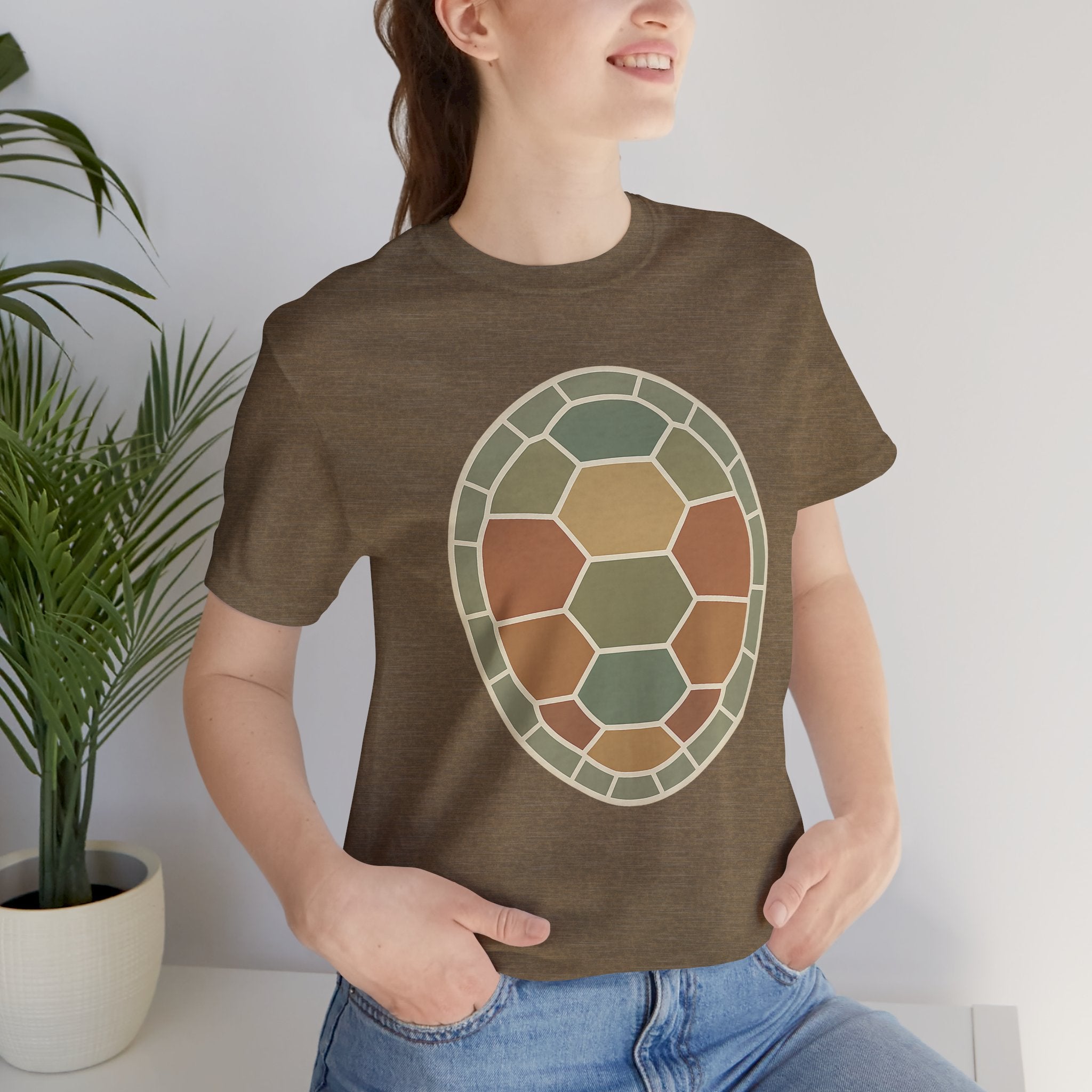 Geometric Turtle Shell Tee, Cozy Shirt, Gift for Pet Owners, Trending Cute Animal Top, Cute Reptile  Tshirt