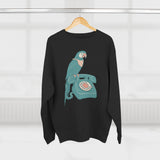Vintage Parrot Phone Unisex Crewneck Sweatshirt, Gift for Bird Lovers, Cute Casual Wear, Retro Vibe, Ideal for Cozy Days, Birthday Gift