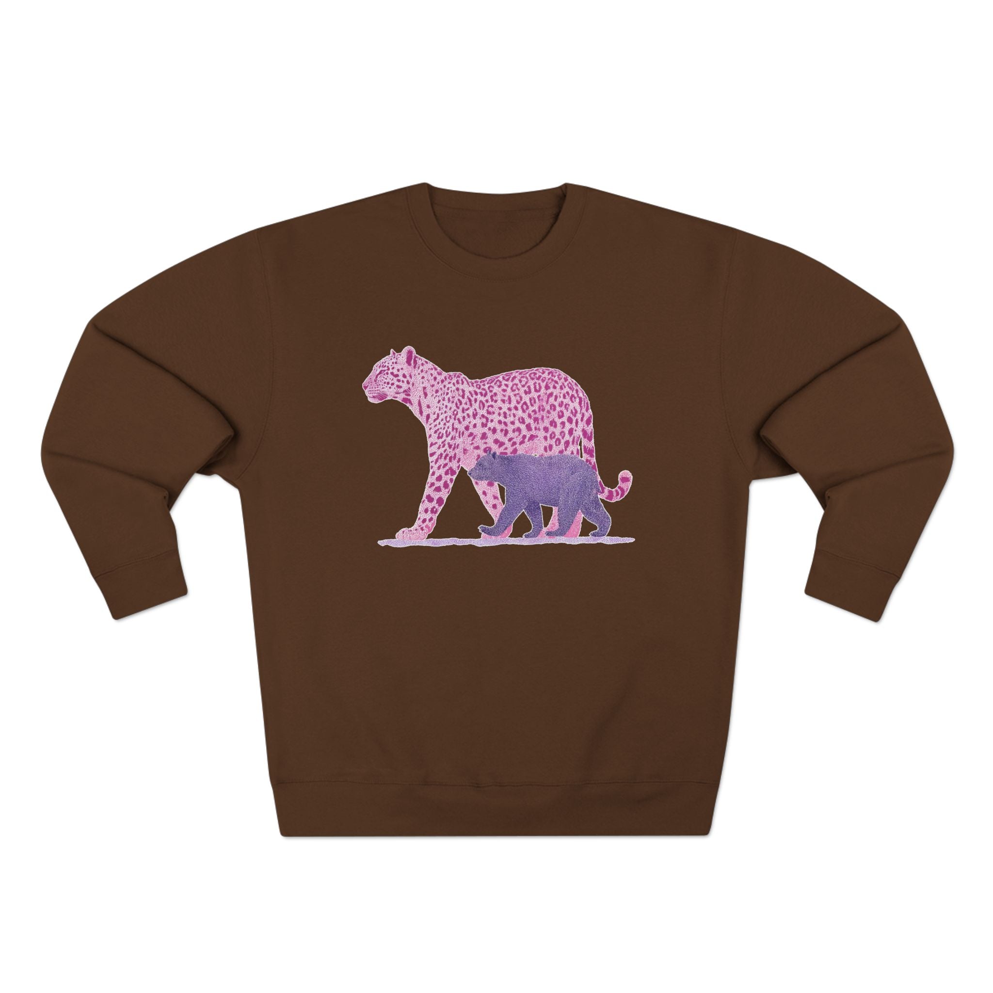 Pink Leopard Unisex Crewneck Sweatshirt, Animal Lover Gift, Eco-Friendly Apparel, Matching Sweatshirts