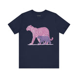 Leopard & Bear Duo – Artistic Wildlife T-Shirt, Bold Pink & Purple Animal Graphic Tee, Nature-Inspired Graphic Tee