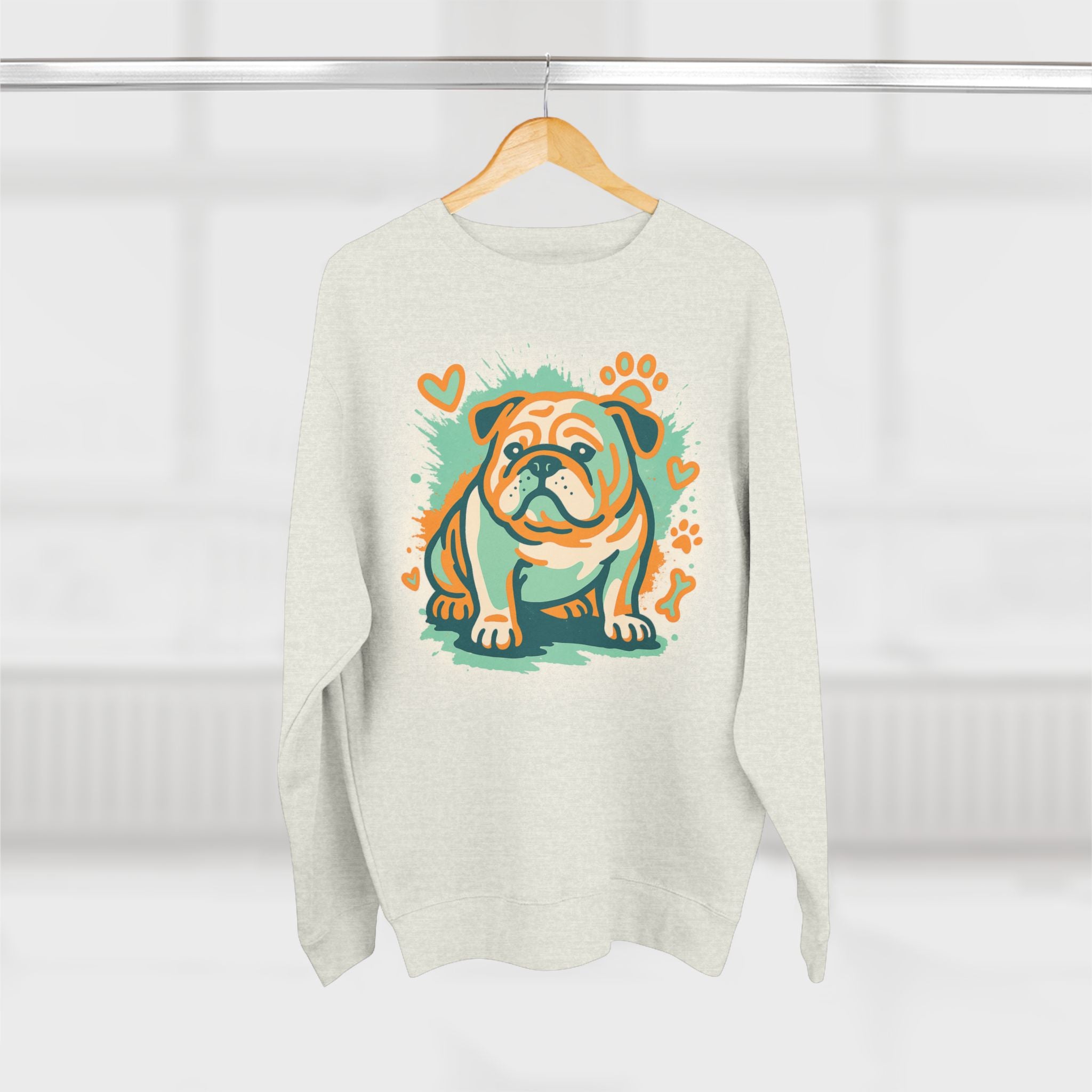 Cozy Bulldog Pet-Themed Crewneck Sweatshirt, Perfect Gift for Dog Lover
