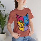 Colorful Cat Tee, Cozy Cat Lover Shirt, Gift for Pet Owners, Trending Cute Animal Top, Nature Inspired Fashion
