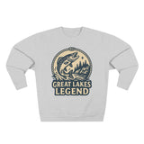 Great Lakes Legend Unisex Crewneck Sweatshirt | Cozy Outdoors Vibe, Perfect for Nature Lovers, Gift for Fishermen, Casual Wear, Fall Fashion