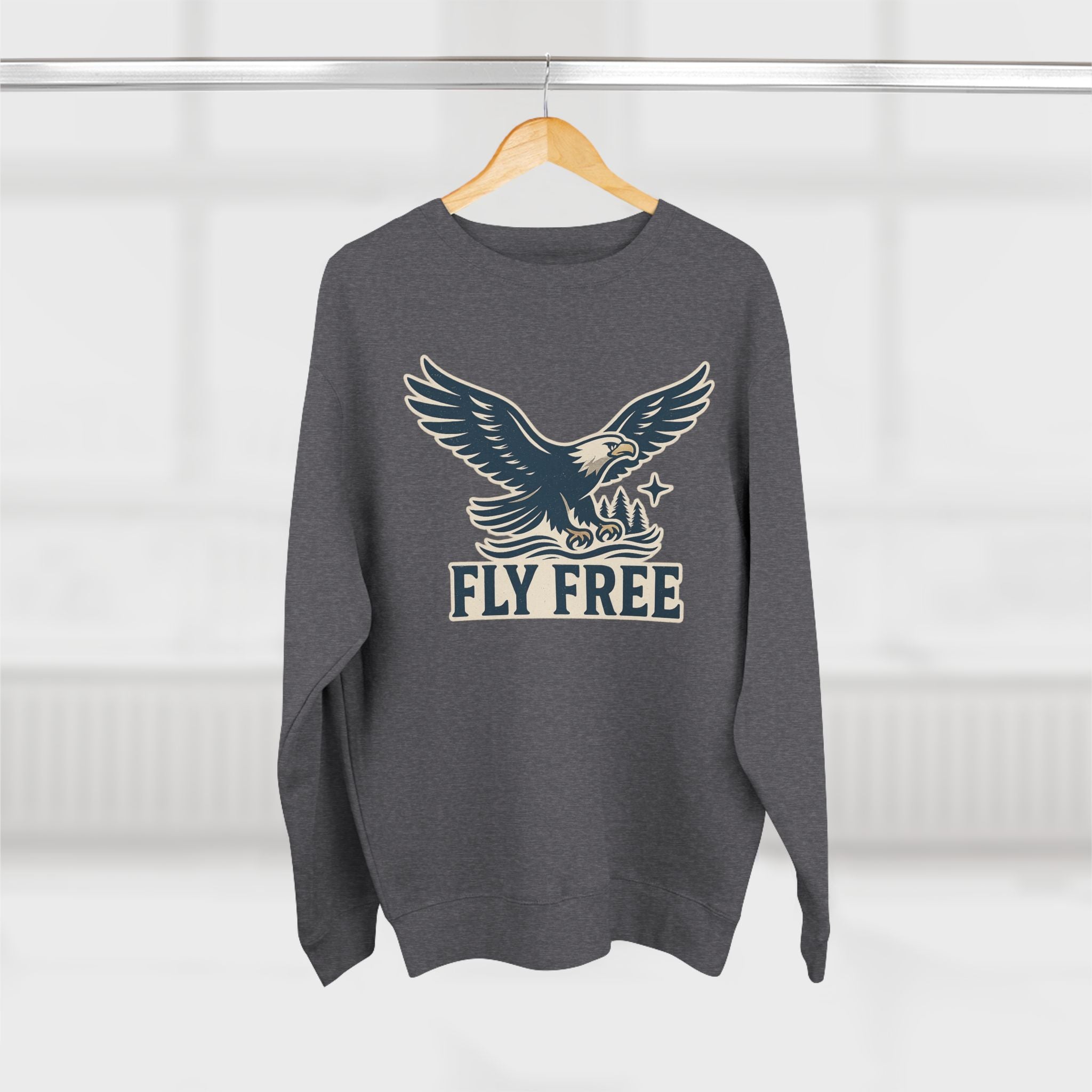 Fly Free Eagle Sweatshirt - Unisex Cozy  Crewneck, Fall Fashion, Halloween Gift, Nature Lover Apparel, Casual Style