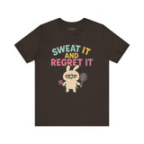 Sweat It and Regret It – Funny Sports Bunny T-Shirt, Quirky Cartoon Tennis Graphic Tee