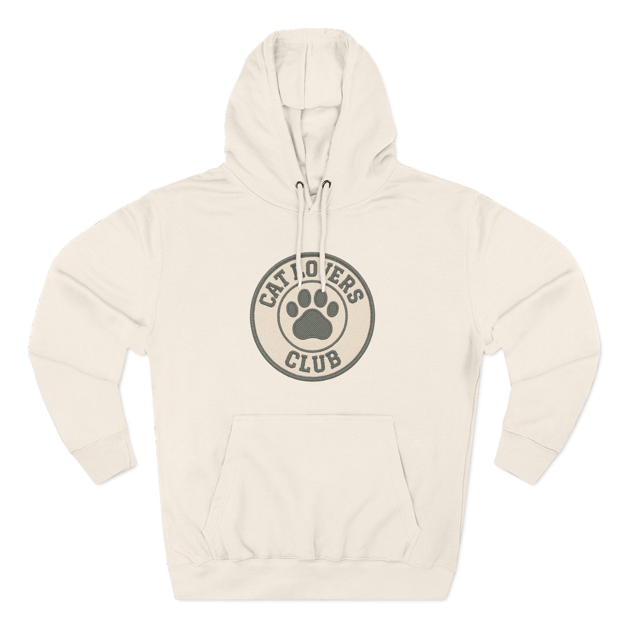 Cat Lovers Club Signature Fleece Hoodie with Back Print - Pet Parent Gift, Cozy Cat Hoodies, Animal Lover Wardrobe, Comfortable Hooded Sweatshirt Musthaves