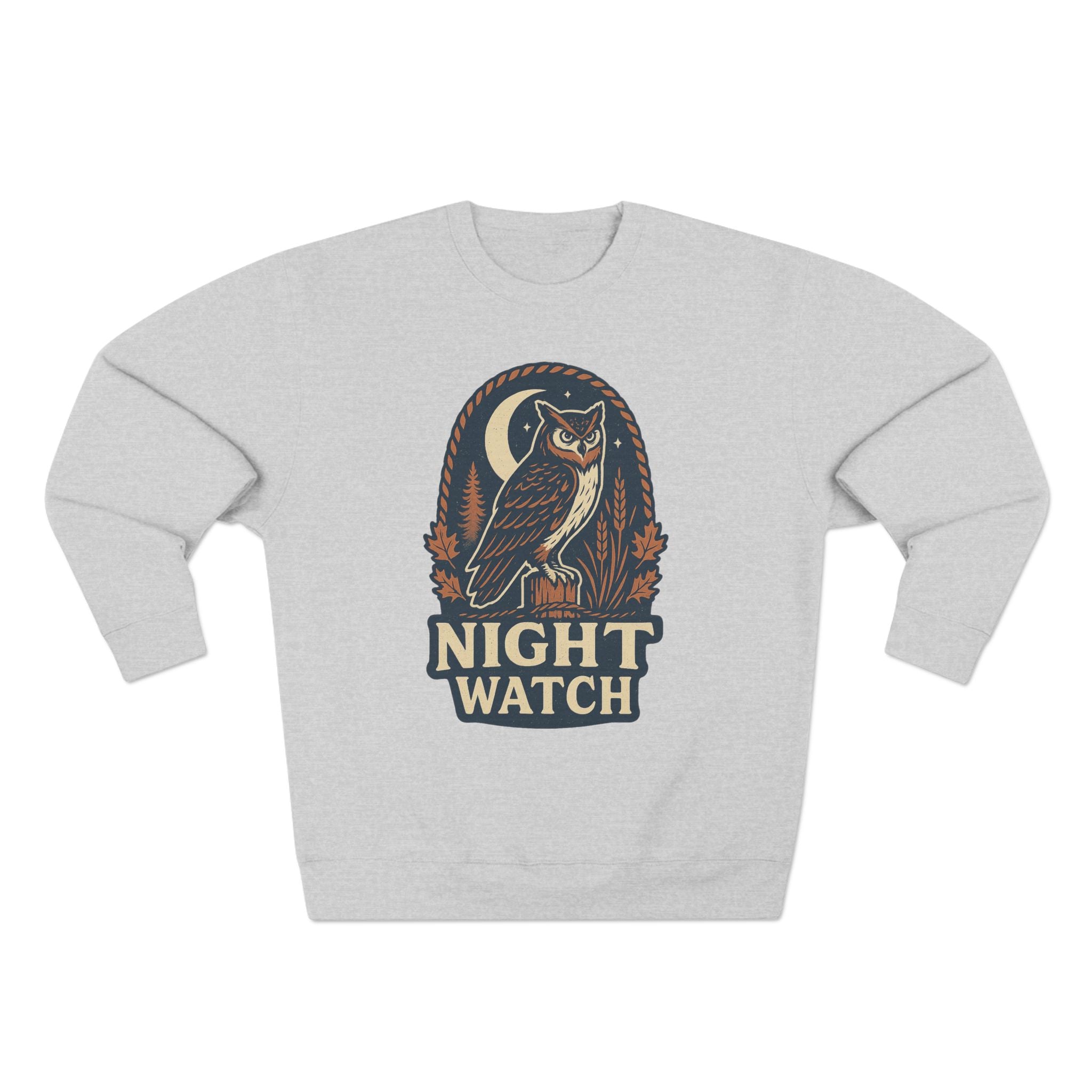 Night Watch Owl Sweatshirt - Unisex Cozy Crewneck, Fall Fashion, Halloween Gift, Nature Lover Apparel, Casual Style