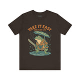 Take It Easy and Enjoy Life – Japanese Ukiyo-e Samurai Frog T-Shirt, Zen Warrior Graphic Tee