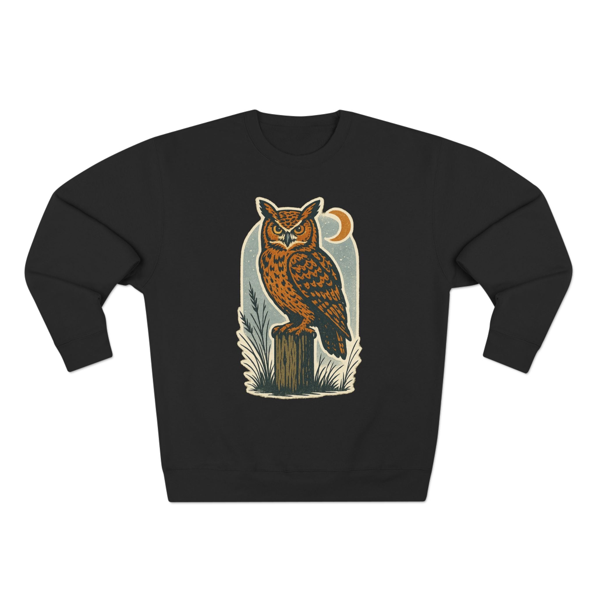 Vintage Owl Unisex Crewneck Sweatshirt - Cozy Fall Wear, Nature Lover Gift, Perfect for Halloween, Casual Comfy Style
