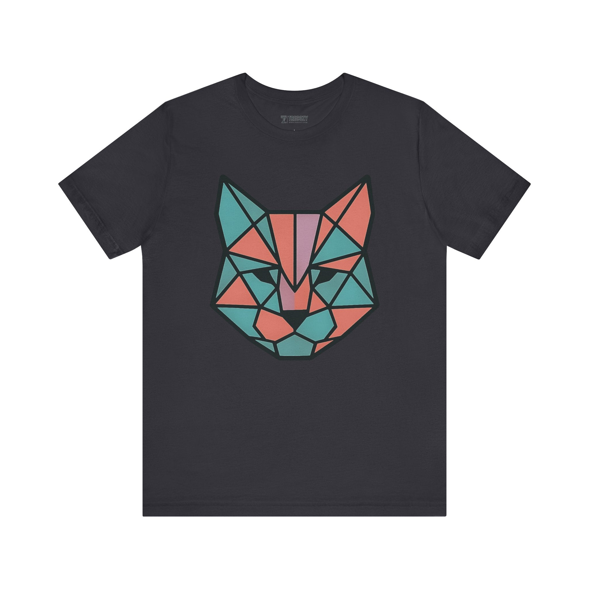 Colorblock Cat Tee, Cozy Cat Lover Shirt, Gift for Pet Owners, Cute Animal Top, Nature Inspired Fashion