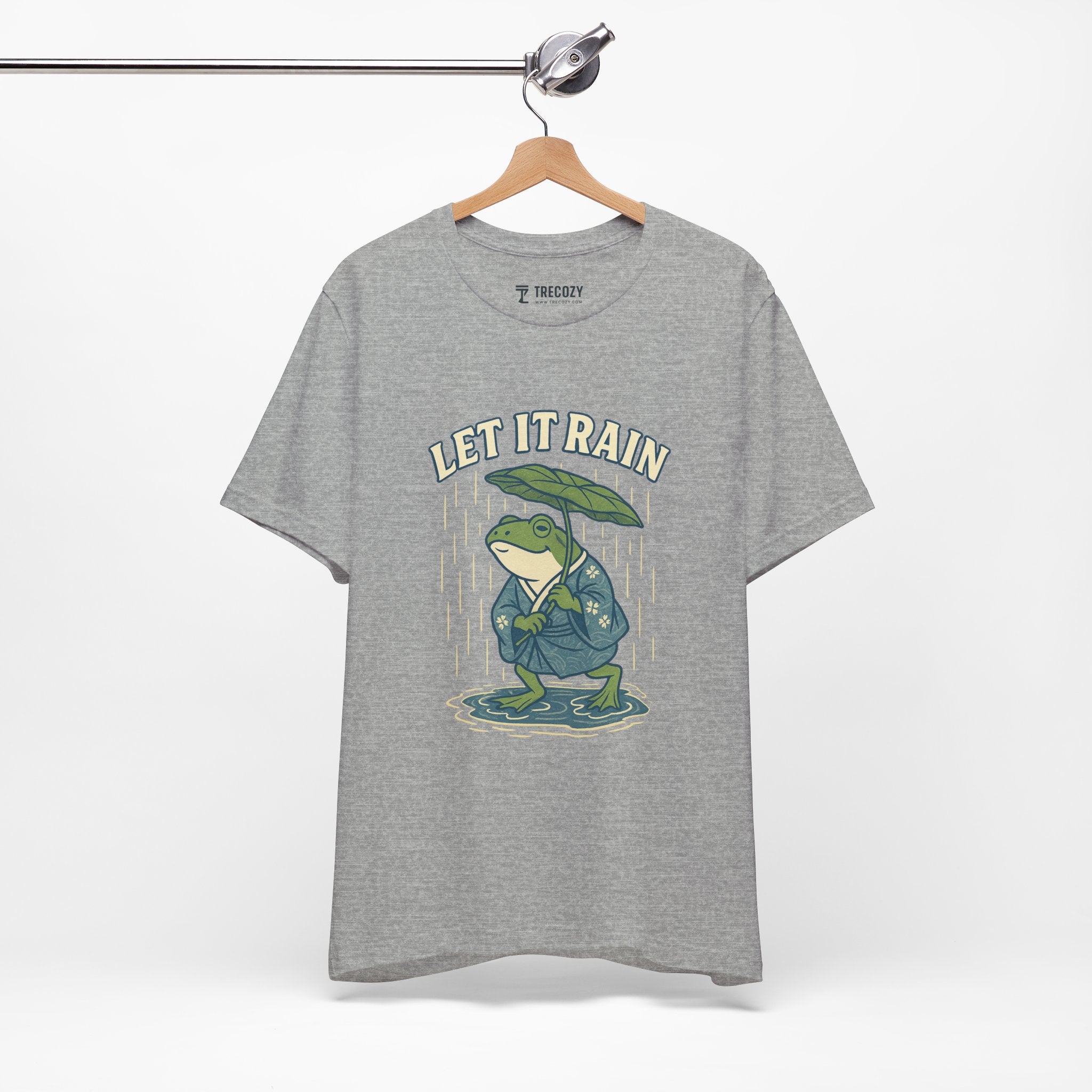 Ukyo-e Double Frog Tee - Let It Rain Happy, Ukyo-e Cozy TShirt, Gift, Trending Cute Animal Top, Cute Frog Tshirt