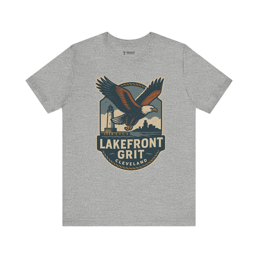 Lakefront Grit Unisex Tee – Vintage Eagle Graphic T-Shirt for Outdoorsy Souls, Perfect Gift for Adventurers, Casual Wear, or Travel
