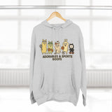 Adorable Characters Fleece Hoodie, Cozy Sweatshirt, Relaxed Apparel, Gift for Friends, Casual Wear, Chill Hoodie