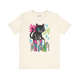 Catzilla Bold Cat Urban Tee - Graphic Rainbow Cat Shirt, Unisex Streetwear, Fun Graphic Tee, Cat Lover Gift, Vintage Style Clothing