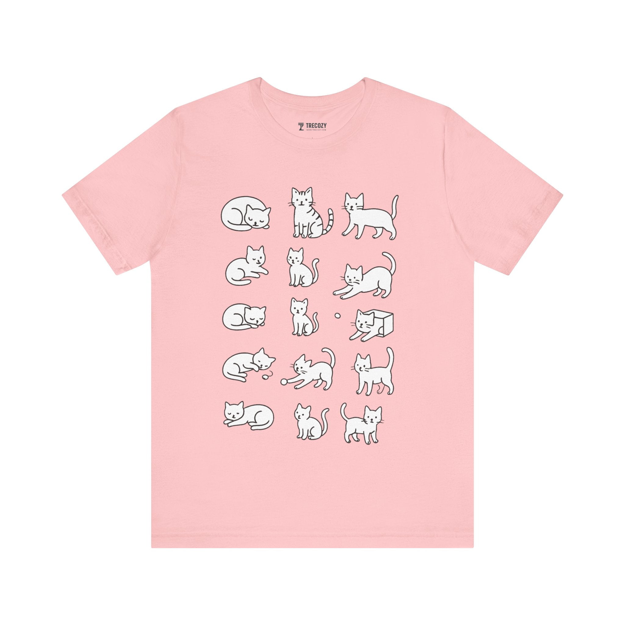 Multiple Cats Playing Tee, Cozy Cat Lover Shirt, Gift for Pet Owners, Cute Animal Top, Cat with Flowers