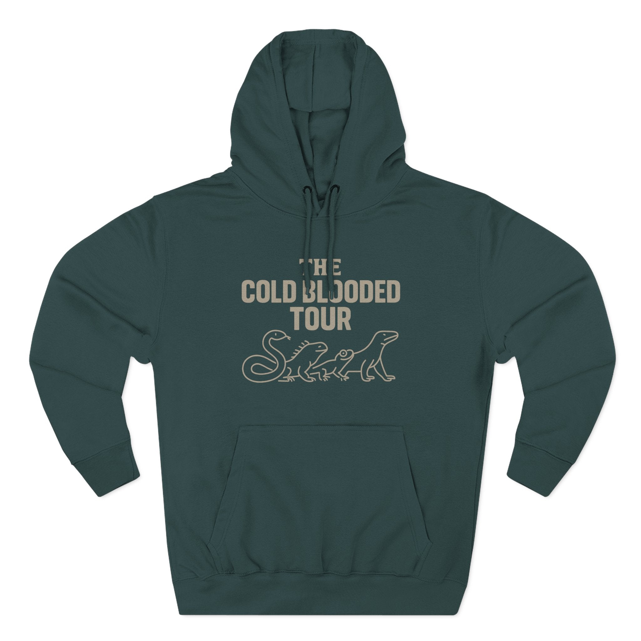 The Cold Blooded Tour Signature Fleece Hoodie - Snake, Iguana & Gecko Lovers Must-Have, Pet Parent Gift, Cozy Sweatshirt, Reptile Lover Wardrobe, Comfortable Hooded Sweatshirt