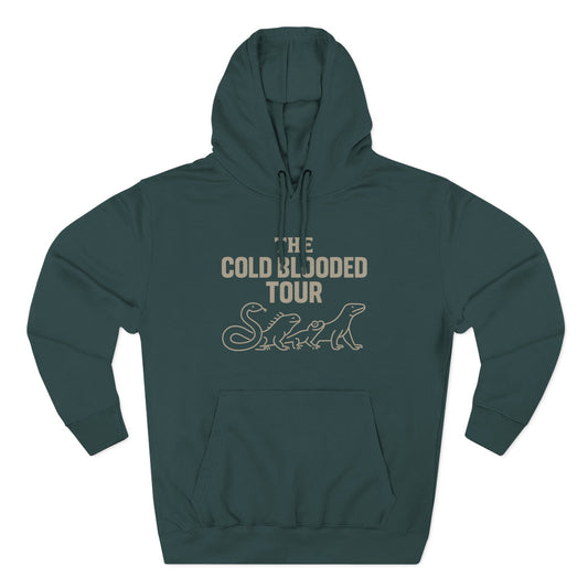 The Cold Blooded Tour Signature Fleece Hoodie - Snake, Iguana & Gecko Lovers Must-Have, Pet Parent Gift, Cozy Sweatshirt, Reptile Lover Wardrobe, Comfortable Hooded Sweatshirt