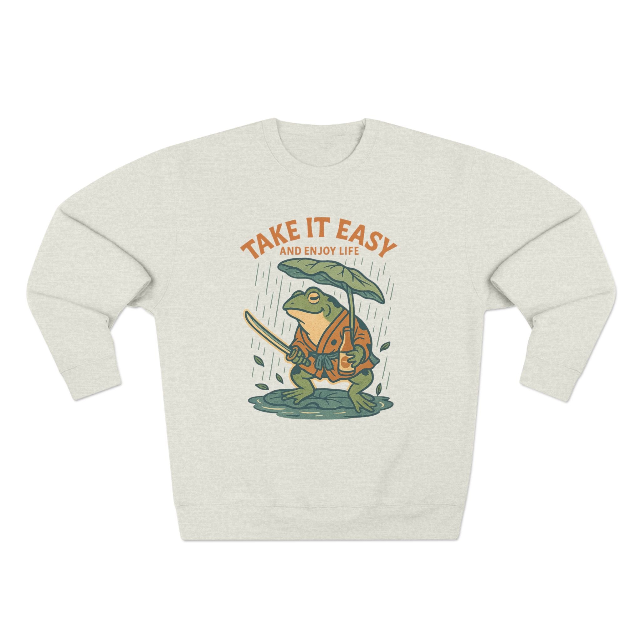 Ukiyo-e Anime Frog Sweatshirt - Unisex Cozy Crewneck, Fall Fashion, Halloween Gift, Nature Lover Apparel, Casual Style