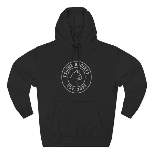 Feline Society Signature Fleece Hoodie - Pet Parent Gift, Cozy Cat Hoodies, Animal Lover Wardrobe, Comfortable Hooded Sweatshirt Musthaves