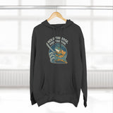 Adventure-Ready Fleece Hoodie | 'Hold the Line' Graphic | Perfect for Outdoor Enthusiasts, Gift for Dad, Casual Wear, Winter Inspired