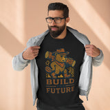 Cozy Unisex Beaver Crewneck Sweatshirt - Build the Future, Inspirational Gift for Dreamers, Casual Layer for Nature Lovers, Comfortable