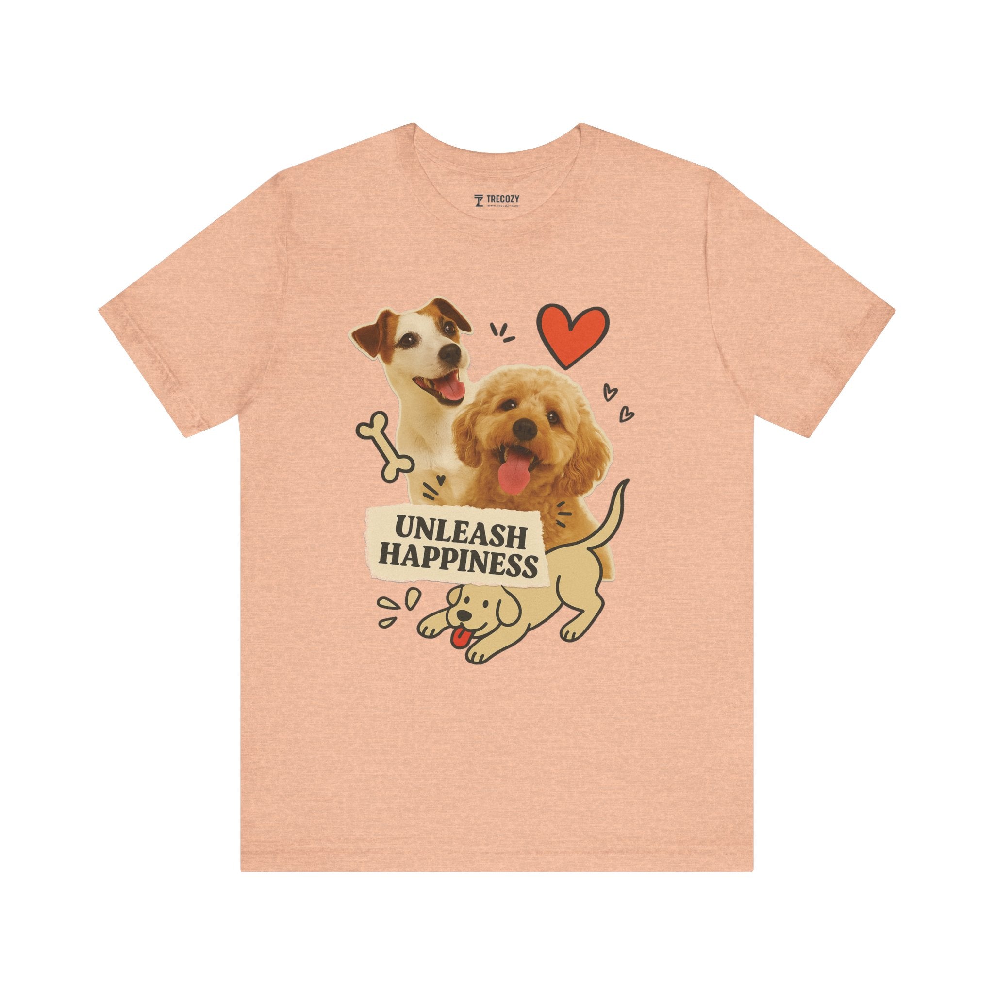 Cute Dog Lover Tee - Unleash Happiness Shirt, Pet Owner Gift, Animal Lover Apparel, Casual Wear, Birthday Gift