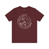 Cozy Cat Moon T-Shirt - Relaxed Tee for Cat Lovers, Perfect Gift for Birthdays, Holidays, or Casual Wear, Soft Cotton Top, Animal Lovers Tee
