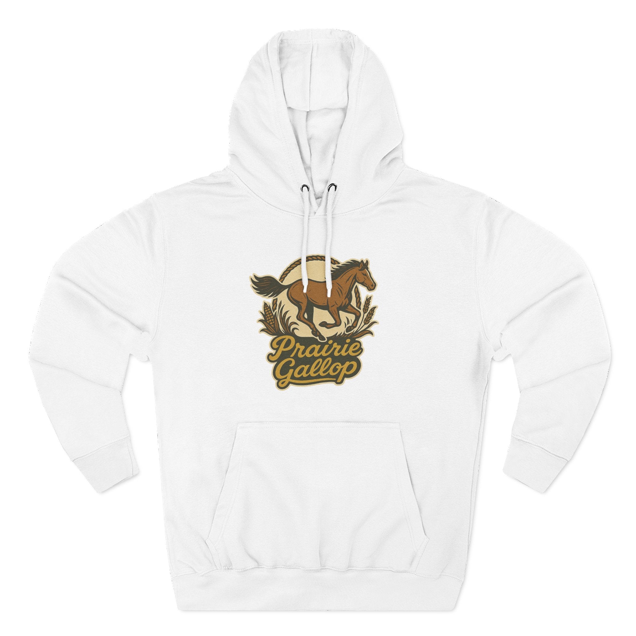Cozy Horse Fleece Hoodie with Back Print - Cozy Fall Apparel for Outdoor Adventures, Nature Lover Gift, Warm Fall Layer, Perfect for Seasonal Celebrations