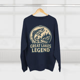 Great Lakes Legend Unisex Crewneck Sweatshirt | Cozy Outdoors Vibe, Perfect for Nature Lovers, Gift for Fishermen, Casual Wear, Fall Fashion