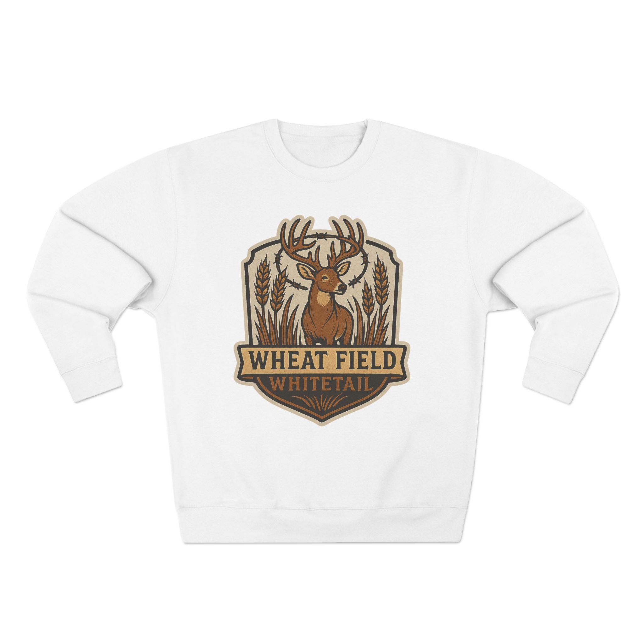 Wheat Field Whitetail Deer Sweatshirt - Unisex Cozy  Crewneck, Fall Fashion, Nature Lover Apparel, Casual Style