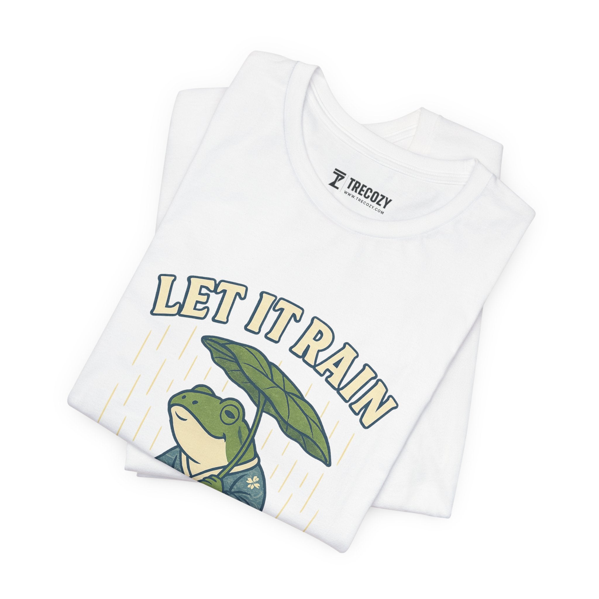 Ukyo-e Double Frog Tee - Let It Rain Happy, Ukyo-e Cozy TShirt, Gift, Trending Cute Animal Top, Cute Frog Tshirt