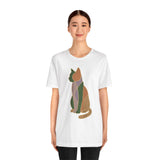 Colorful Geometric Cat Tee, Cozy Cat Lover Shirt, Gift for Pet Owners, Trending Cute Animal Top, Cute Cat Tee