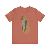 Colorful Geometric Cat Tee, Cozy Cat Lover Shirt, Gift for Pet Owners, Trending Cute Animal Top, Cute Cat Tee