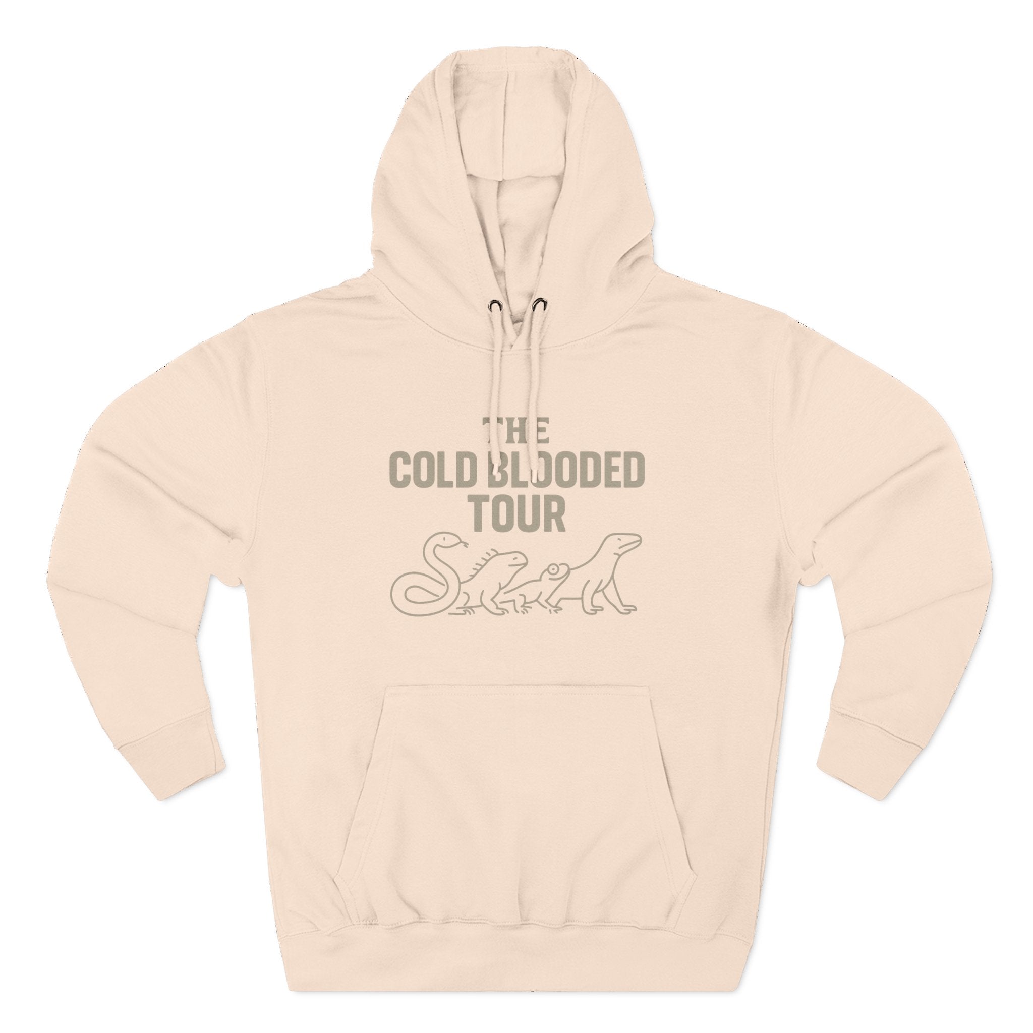 The Cold Blooded Tour Signature Fleece Hoodie - Snake, Iguana & Gecko Lovers Must-Have, Pet Parent Gift, Cozy Sweatshirt, Reptile Lover Wardrobe, Comfortable Hooded Sweatshirt