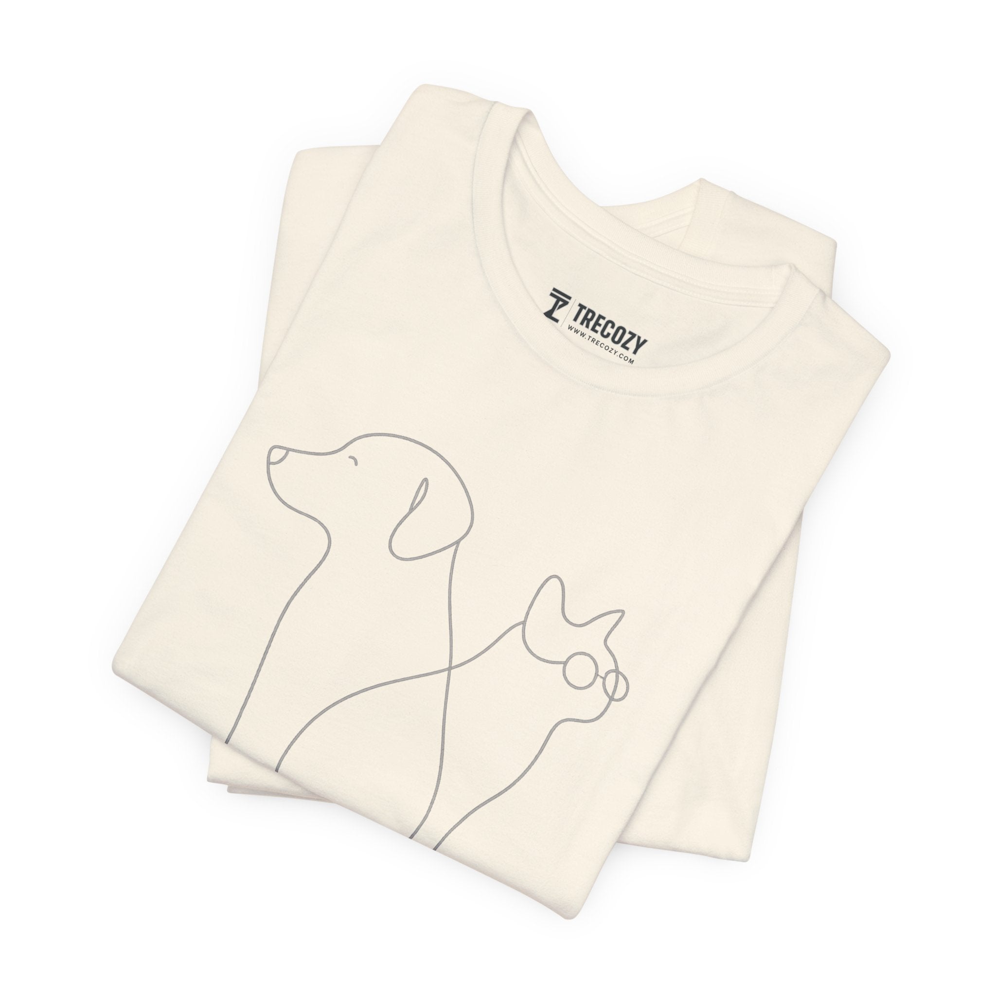 Cute Pet Outline Unisex Tee, Dog Lover Gift, Cat Mom Shirt, Animal Lover Apparel, Everyday Casual Wear, Animal Adoption Awareness