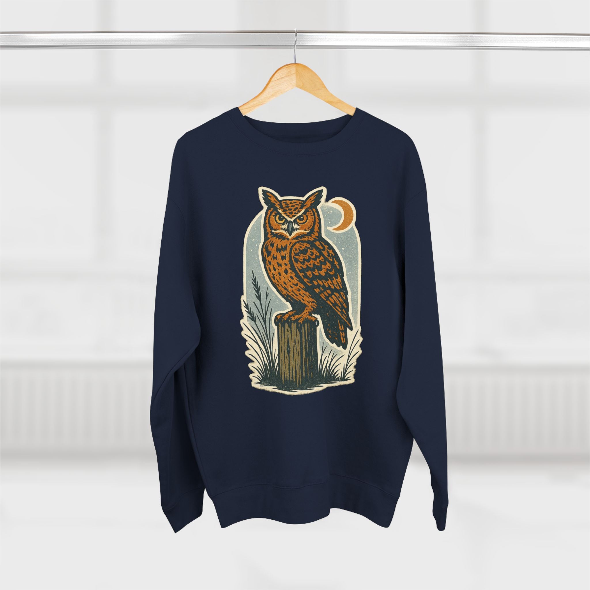Vintage Owl Unisex Crewneck Sweatshirt - Cozy Fall Wear, Nature Lover Gift, Perfect for Halloween, Casual Comfy Style