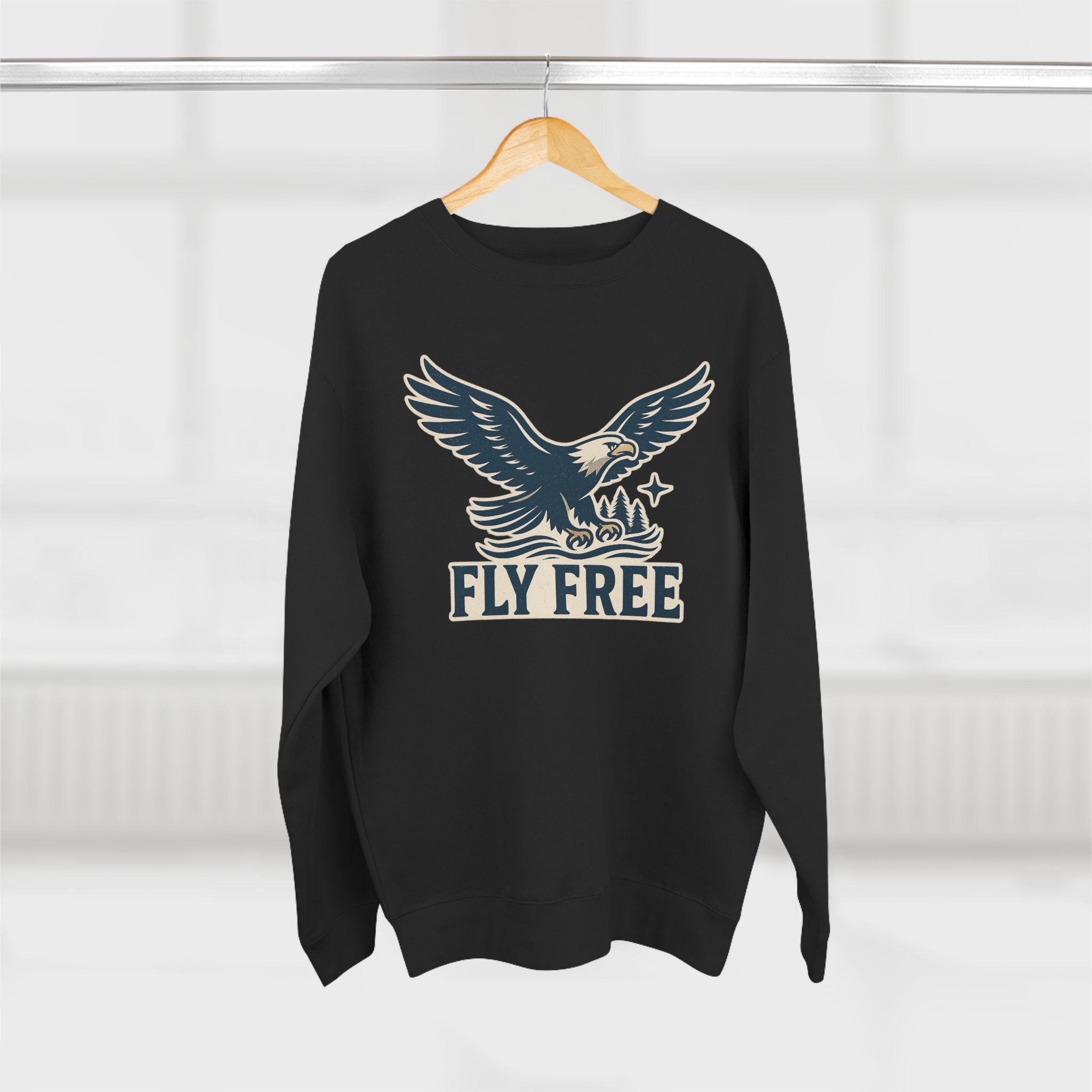 Fly Free Eagle Sweatshirt - Unisex Cozy  Crewneck, Fall Fashion, Halloween Gift, Nature Lover Apparel, Casual Style