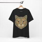 Geometric Cat Tee, Cozy TShirt, Gift for Pet Owners, Trending Cute Animal Top, Cute Cat Tshirt