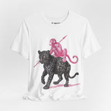 Warrior Monkey & Panther – Bold Tribal-Inspired T-Shirt, Fierce Jungle Duo Graphic Tee, Bold Animal Print Shirt