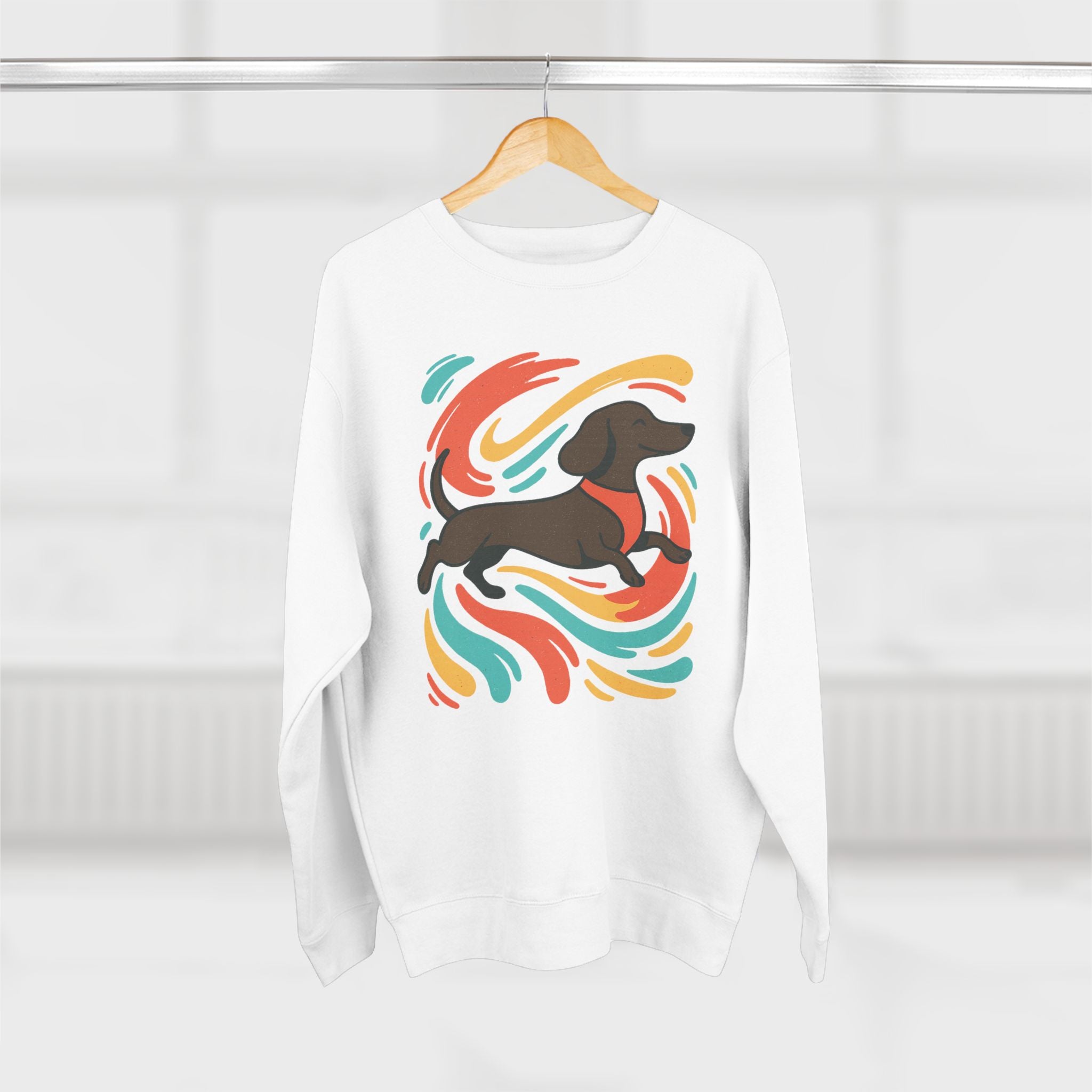 Dachshund Art Crewneck Sweatshirt | Dog Lover Gift, Cozy Sweater, Pet Lover Apparel, Cute Animal Sweatshirt, Birthday Gift
