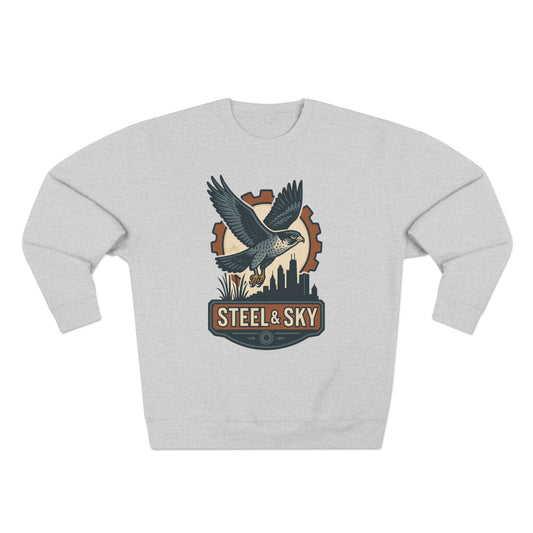Steel And Sky Unisex Crewneck Sweatshirt - Cozy Fall Wear, Nature Lover Gift, Perfect for Halloween, Casual Comfy Style