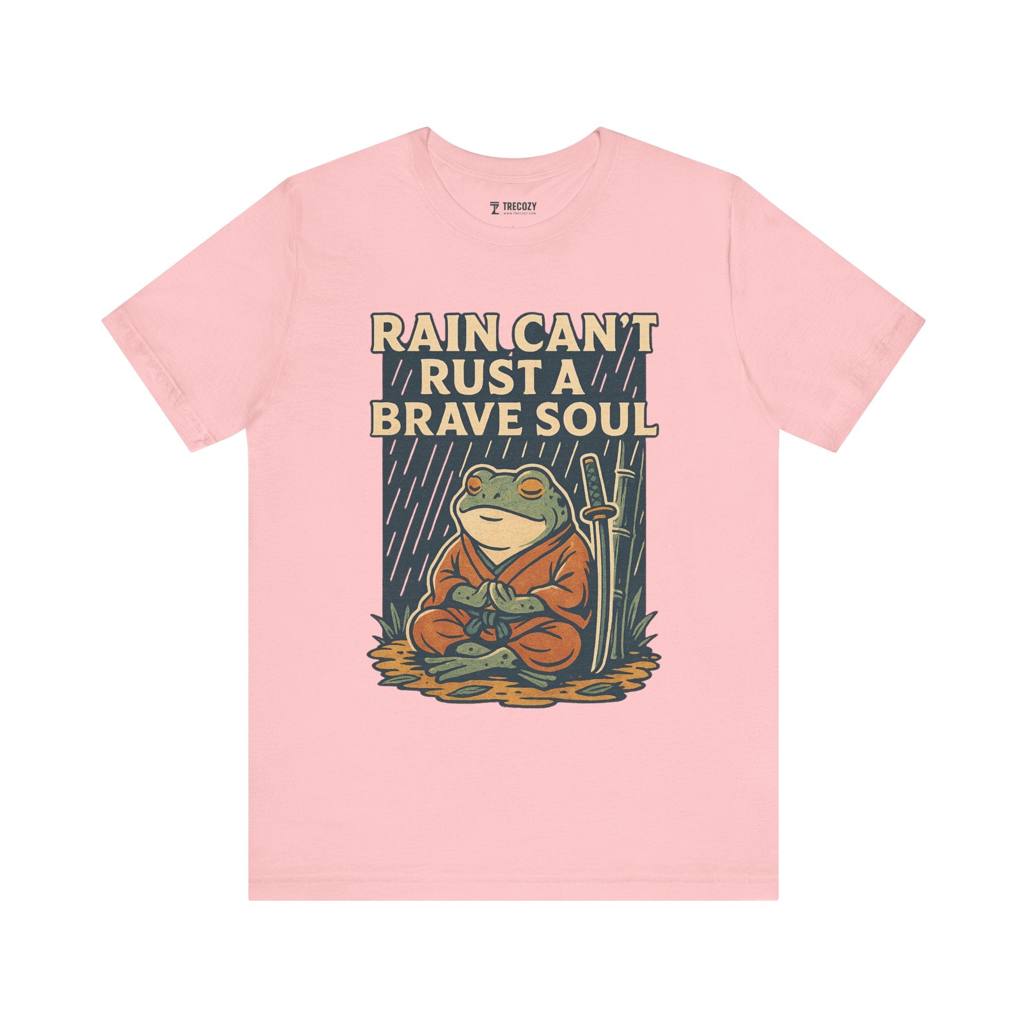 Rain Can’t Rust a Brave Soul – Japanese Ukiyo-e Samurai Frog T-Shirt, Zen Warrior Graphic Tee