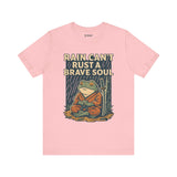 Rain Can’t Rust a Brave Soul – Japanese Ukiyo-e Samurai Frog T-Shirt, Zen Warrior Graphic Tee