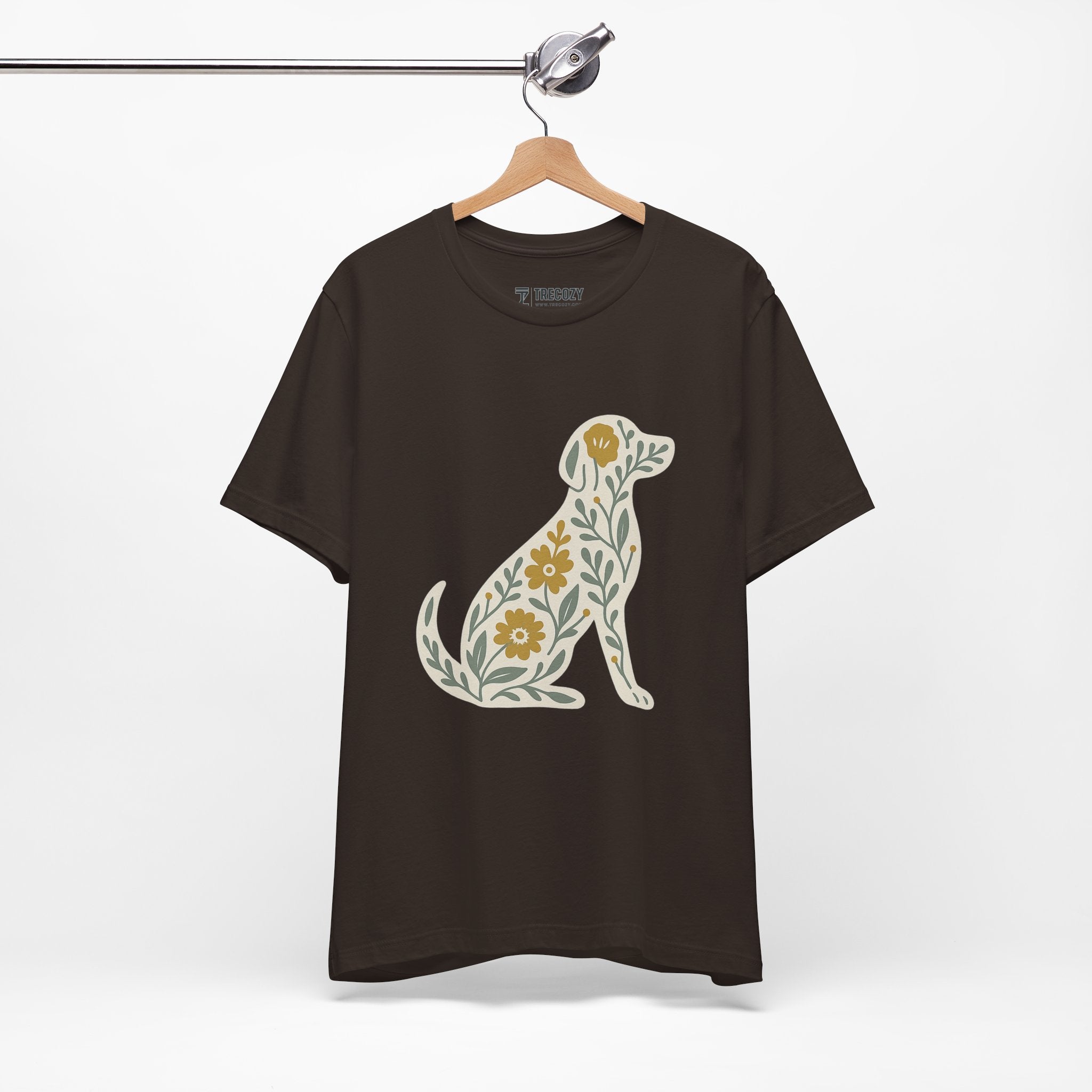 Floral Dog Lover Tee, Pet Shirt, Unisex Animal Tee, Gift for Dog Owners, Eco-Friendly Apparel